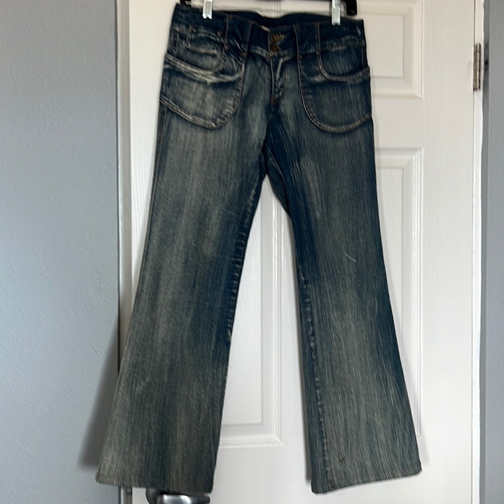 Mid rise boot cut jeans